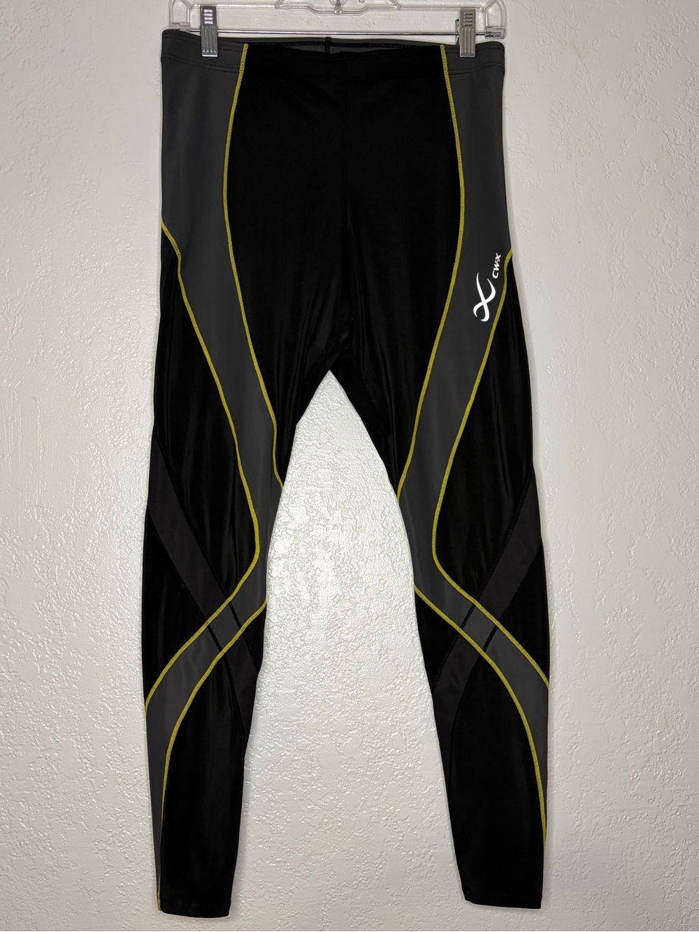 CW-X Endurance Pro Running Tights Compression Black Yellow Large Men's Exo Web